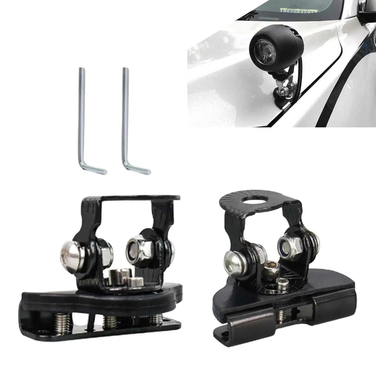 2 Buah Braket Pemasangan Bar Lampu Kap Mobil untuk Atv Utvs Suku Cadang Instalasi Sederhana Kokoh Aksesori Universal Struktur Logam