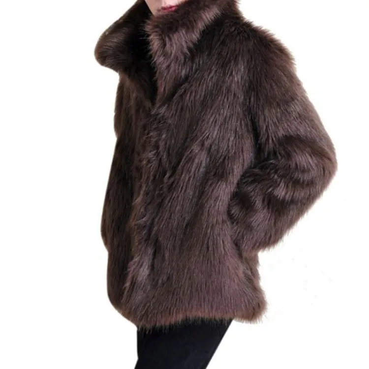 New Men\'s Imitation Fox Fur Coat Coat Men\'s Fur Coat Imitation Fur Coat Coats for Men