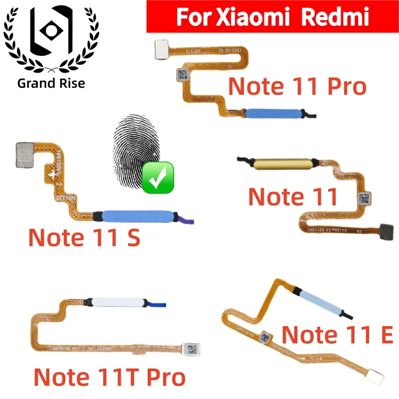 For Xiaomi Note11 E 5G Note11 T Pro Note 11S PocoM5 X4GT Home Back Side Power Button Touch ID Finger Scanner Fingerprint Sensor