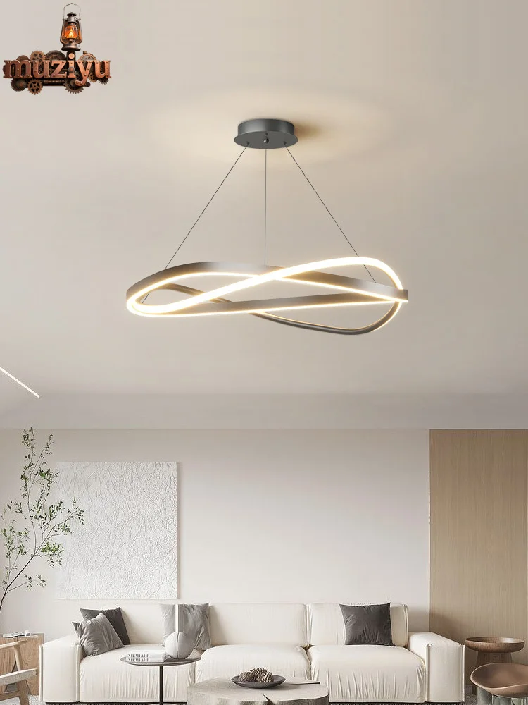 

Muziyu Living room lights ring chandelier home electric lamp creative minimalist lamp Modern chandelier master bedroom lamp