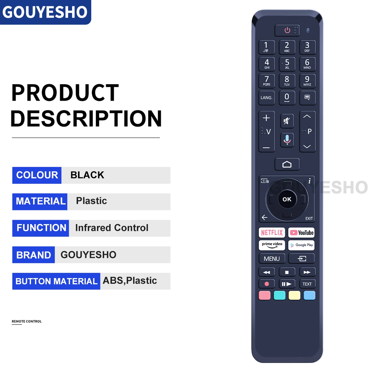 New Voice Remote Control for Panasonic Tx-55lx650e 43LX650E 24LSW484 DAEWOO 43DM72UA Medion RC1832 LED Smart TV