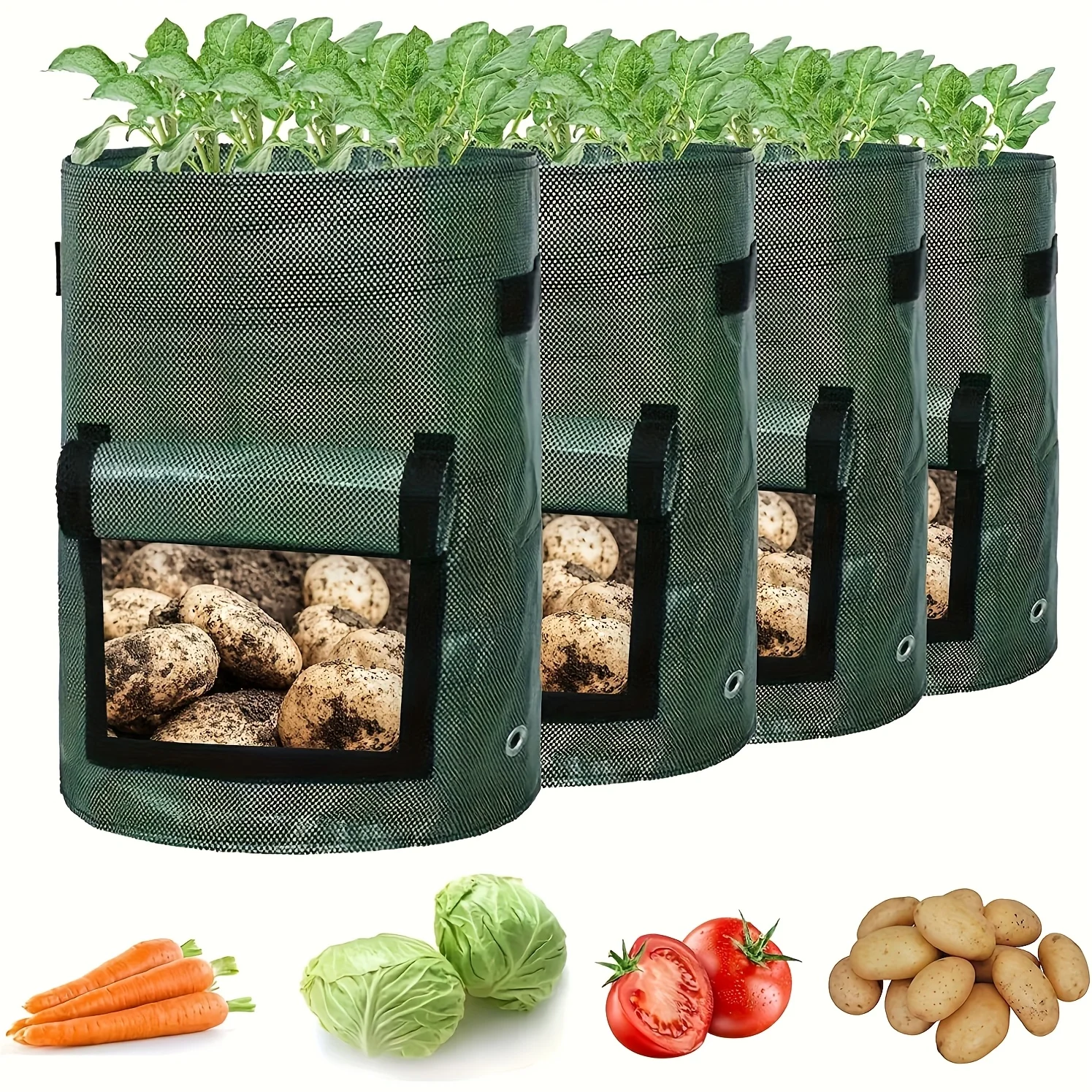 6-Piece Combo Pack -1 Planting Bag with 5 Labels, Outdoor Gardening Potato Planting Bag, Super Practical Planting Tool with Hand