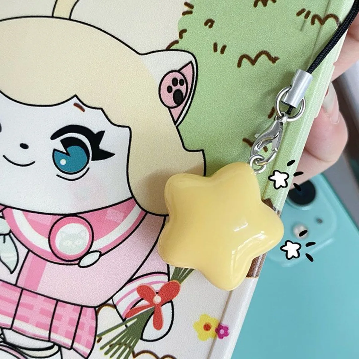 Cute Phone Charms Multicolored Star Phone Strap Charms Resin with Clasp Simple Kawaii Style For Teenagers Phone Decoration