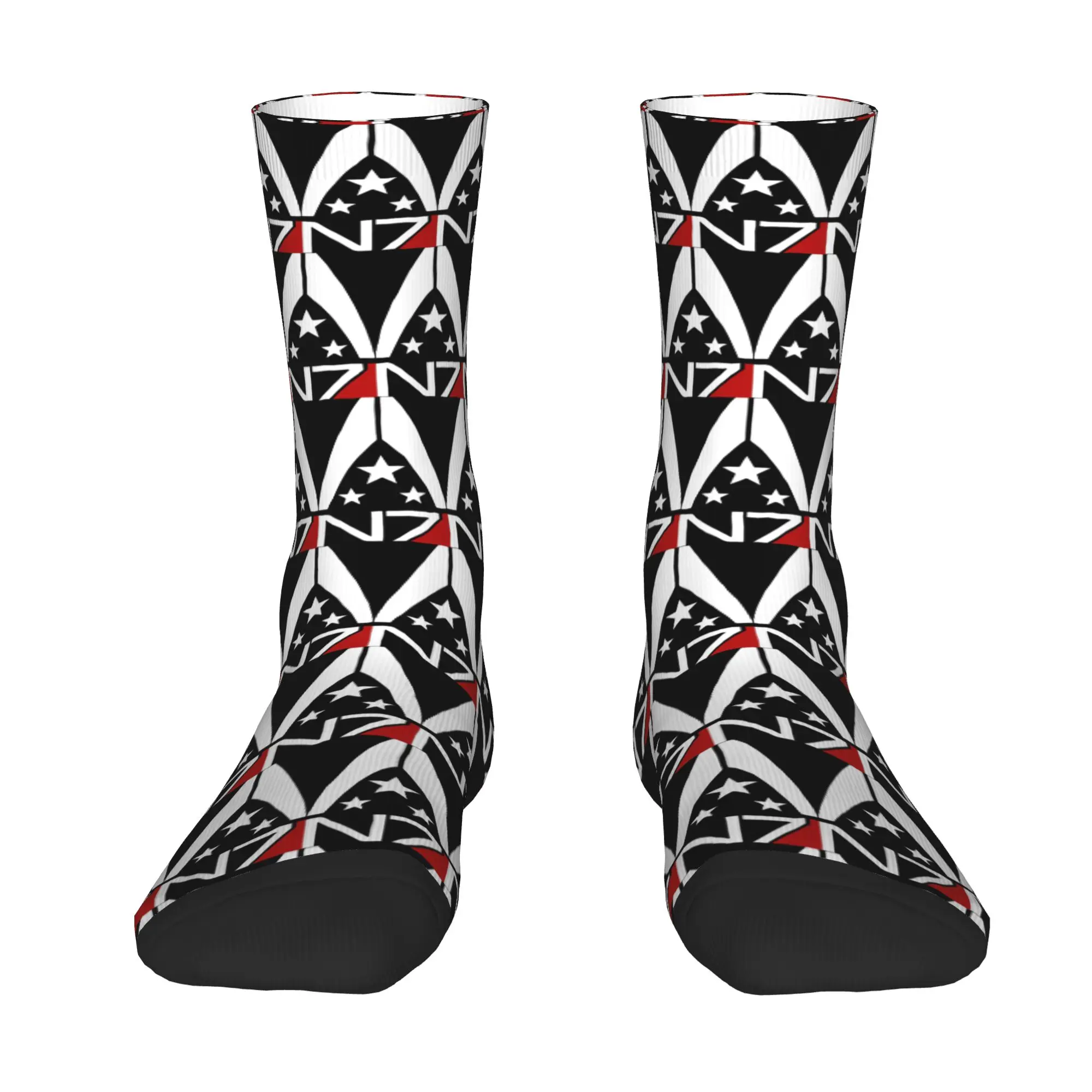 Mass Effect Alliance N7 Logo Mens Crew Socks Unisex Fashion  Spring Summer Autumn Winter Dress Socks