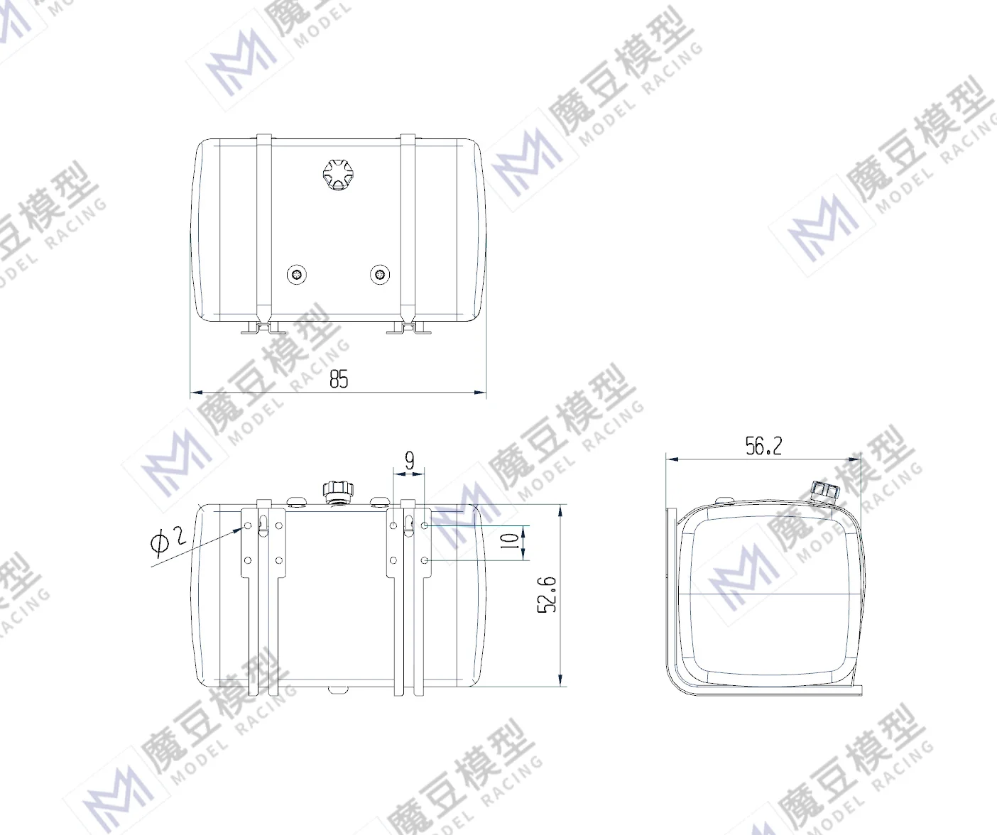 Para TAMIYA 1/14, tanque de aceite de simulación de remolque, cabezal de barro, tanque de aceite hidráulico, camión volquete militar, coche, pieza DIY