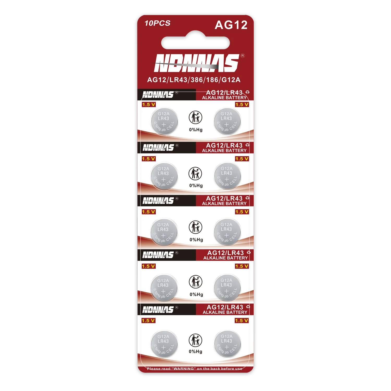 100-1000PCS AG12 LR43 LR1142 V12GA 100mAh 1.5V Alkaline Button Cell 386 SR43W SR1142 For Watch Toys Car Key Remote Calculator