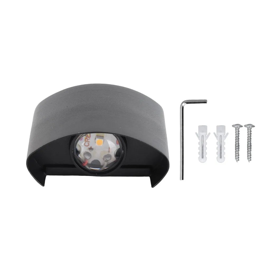 

Modern 2W LED Wall Light Black Color AC 90-265V Wall Sconce Lamp Aluminum Alloy IP65 Waterproof Wall Lamp Garden Lighting