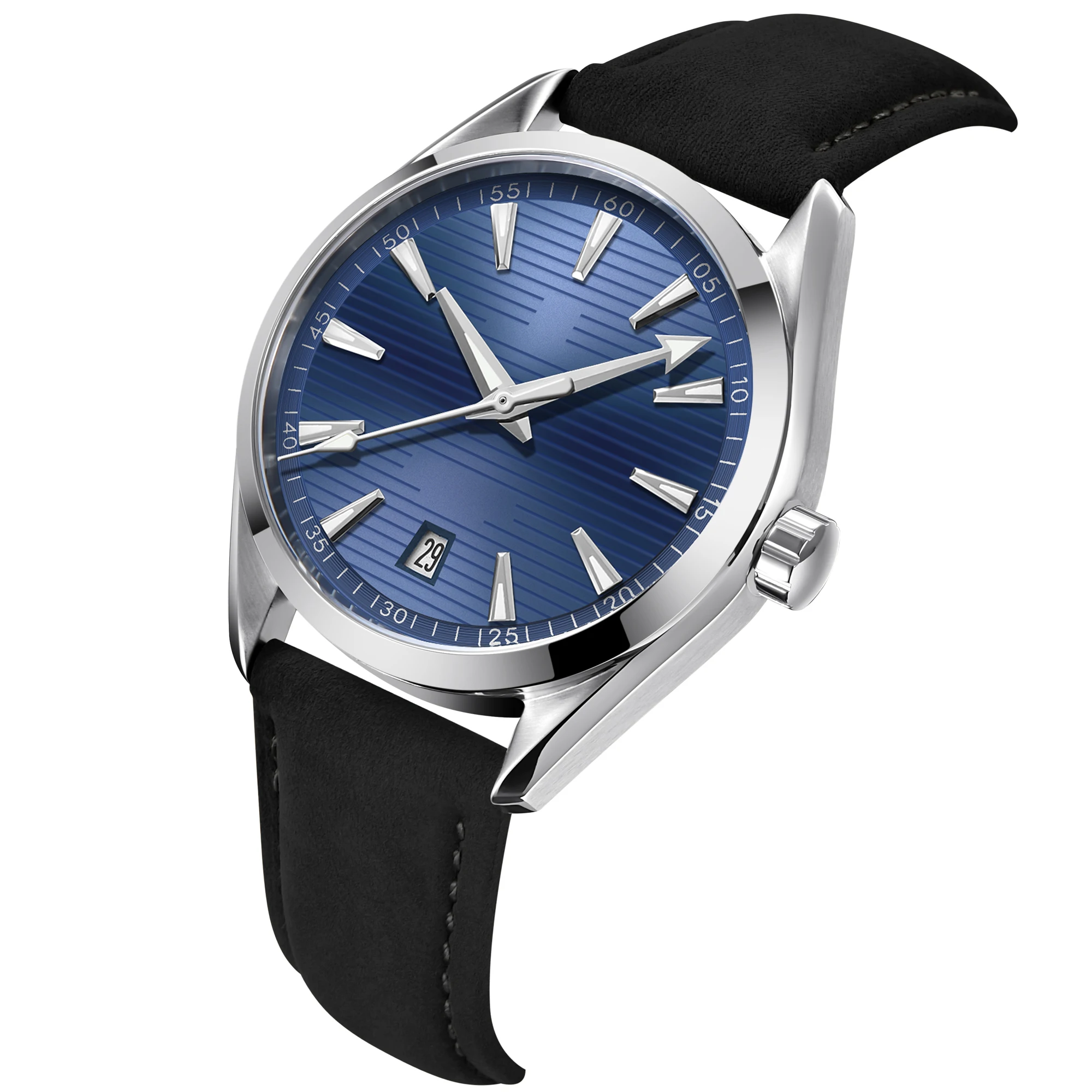 CUSTOM Logo DIY 41mm Mechanical Automatic Men's Watch Sapphire Crystal Watch Luminous Markings Stainless Steel Watch Waterproof