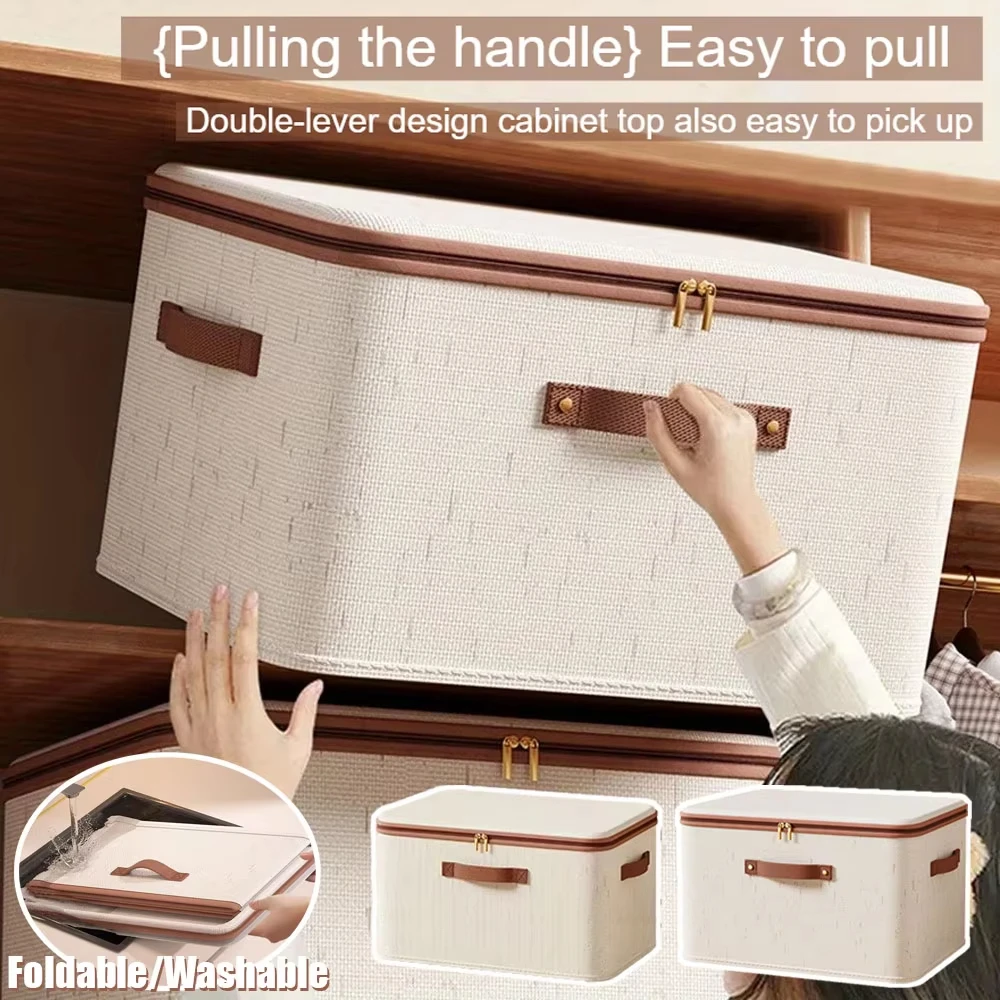 

Foldable Fabric Clothes Storage Box Wardrobe Organizer Clothes Quilt Storage Box Office Household Sundries Organization Bin