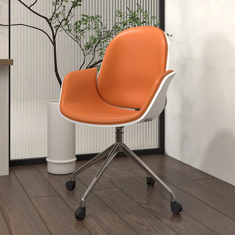 & Modern Light Luxury Leather Computer Chair Height Adjustable Ergonomic Office Chair Designer Comfort Home Study Desk Chair