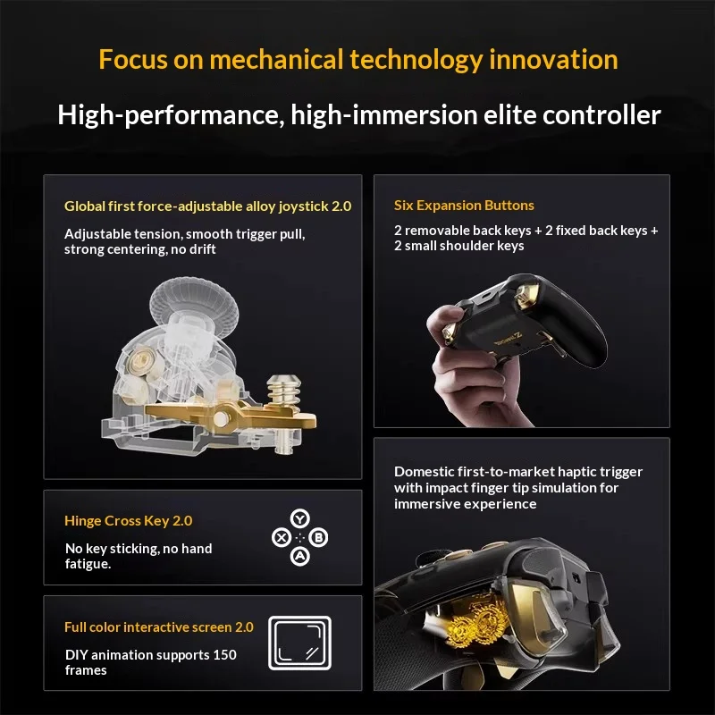Apex5 Game Controller Force Feedback Elite Handle Hall Effect Joystick Wireless Bluetooth Tri-Mode Gamepad Pc Switch Android Ios