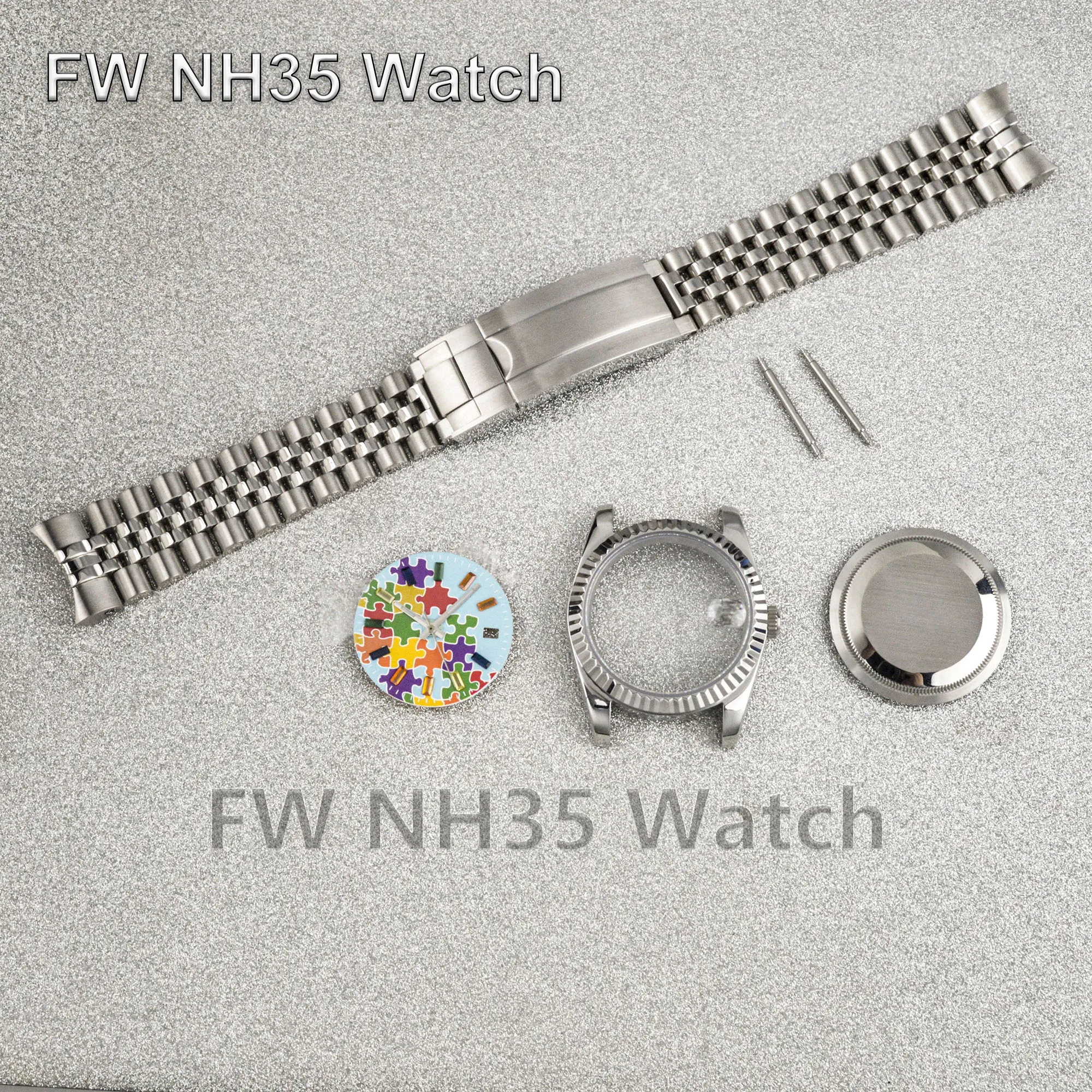 NH35 Case for Datejust Watches Watch Parts Solid Stainless Steel Waterproof Watch Case fit NH34/NH35/NH36 Automatic Movement