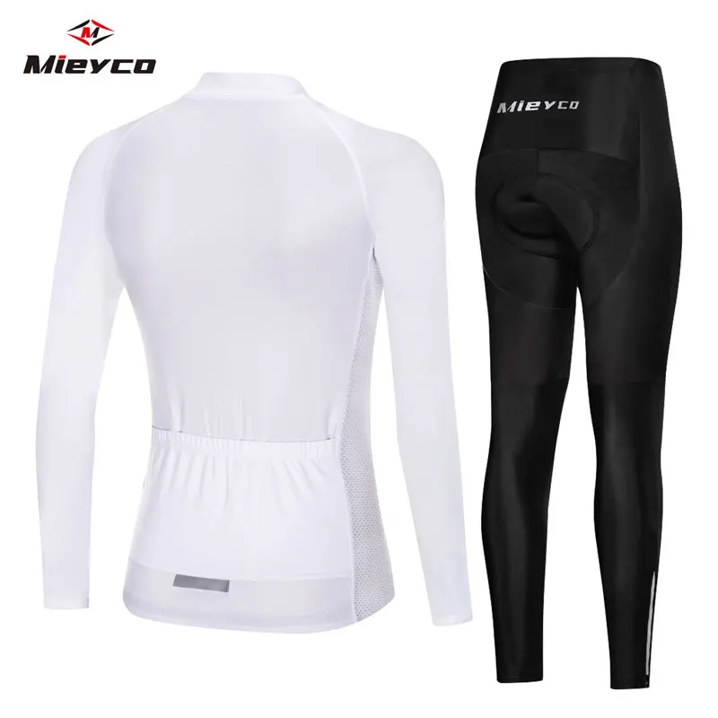 White Autumn Cycling Sweatshirt Set Women\'s Long Sleeve Shirt MTB Jersey Womens Cycling Clothing Bicycle Maillot Ciclismo