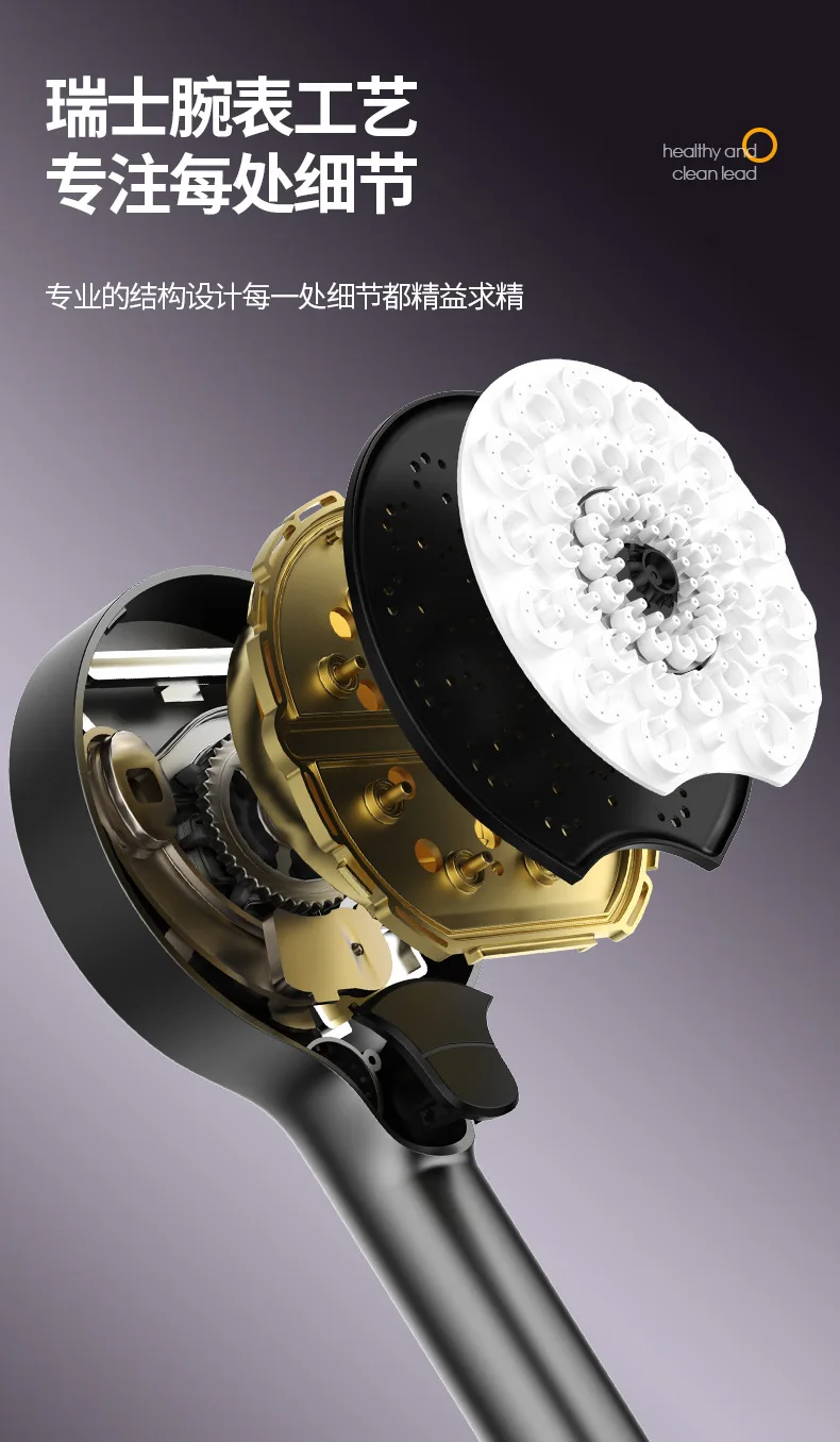 새로운 13CM 고압 샤워 헤드 3 모드 조정 가능한 스프레이 물 절약 노즐 스파 마사지 Abs 샤워 헤드 욕실 액세서리