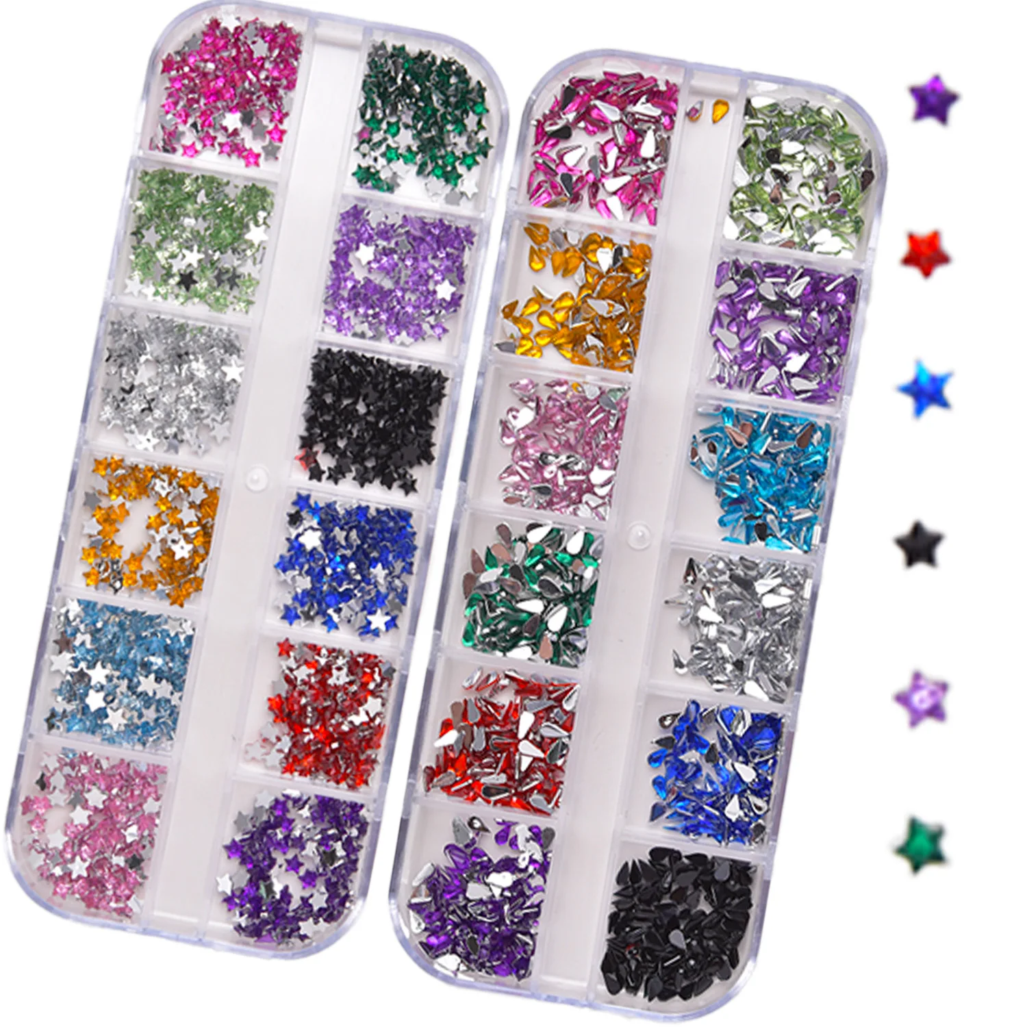 12 شبكة متلألئة كريستال مسمار الفن الراين ثلاثية الأبعاد كريستال لتقوم بها بنفسك زينة بريق كريستال برشام جوهرة ثلاثية الأبعاد مستلزمات الأظافر #1