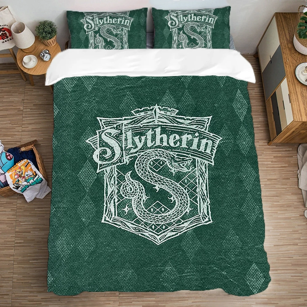 Snake-Slytherins Duvet Cover Pillowcase Bedding Set For Adult Boy Girl Bedroom Decoration Children Gift Large US EU AU Size