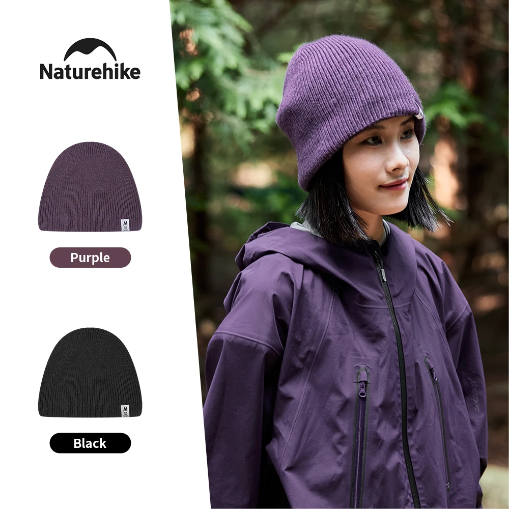 Naturehike Wool Knitted Hat Winter Outdoor Warm Hats Unisex Hiking Mountaineering Riding Cap Windproof Man Woman Skiing Hat