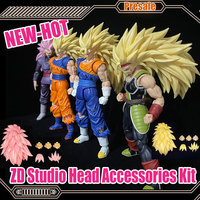 New-Hot Zd Studio Dragon Ball Shf Goku Gogeta Head Accessories Kit Action Figures Super Saiya Ssj3 Vegito Bardock Son Goku Kit