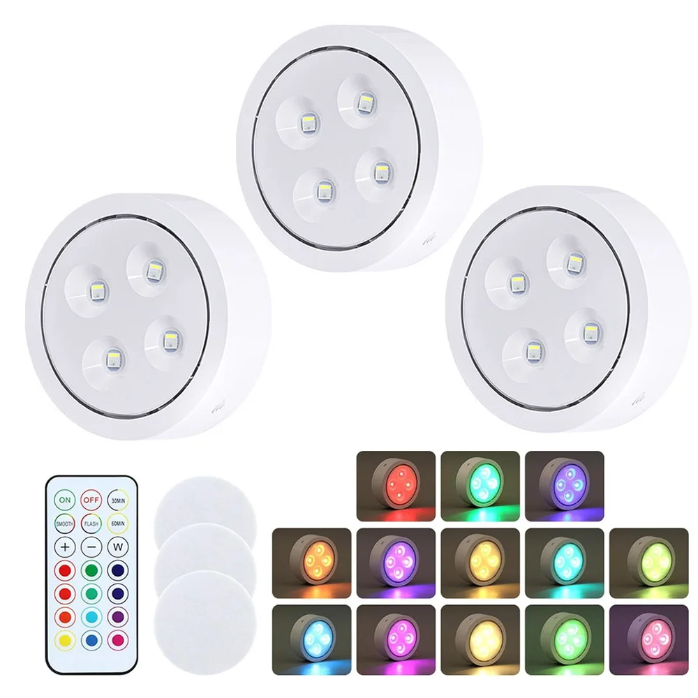 مصباح Rgb led تحت الخزانة ، يعمل بالبطارية ، للديكور الداخلي ، العطلة ، الزفاف ، عيد الميلاد ، العام الجديد ، 86: 13 لونًا