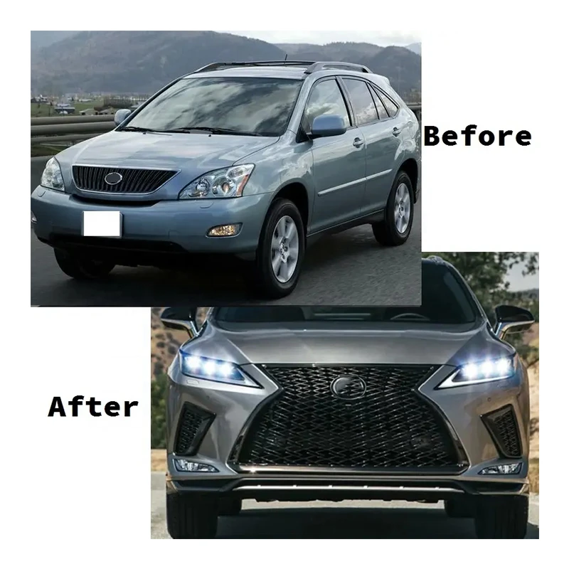 2006-2008 RX270 RX350 2022 Style Facelift Body Kit Front Bumper Grille Headlight Auto Exterior Upgrade Parts