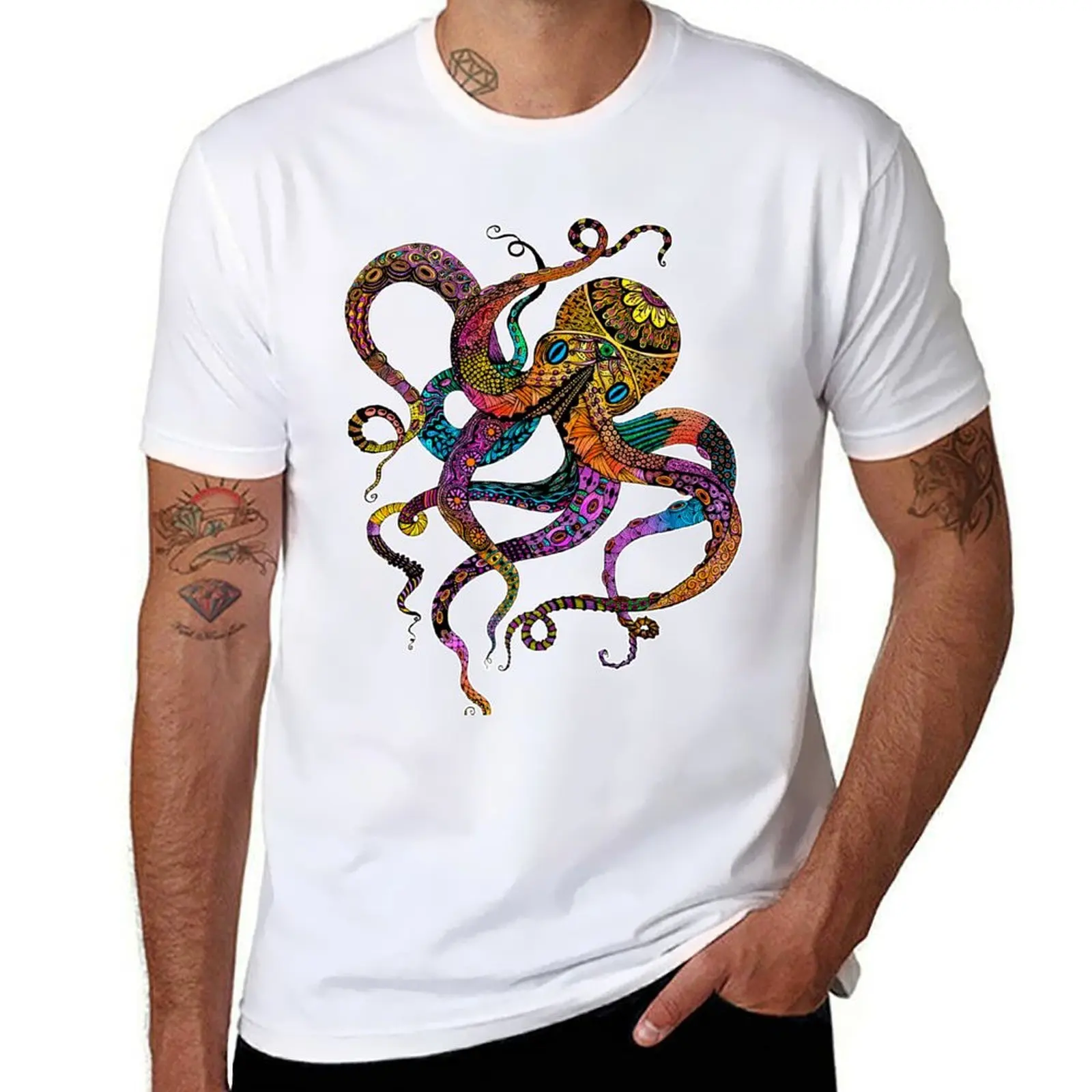 

man graphic man shirt casual for t t tshirt men man shirts T-Shirt Octopus Electric