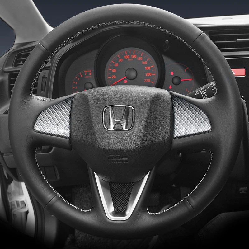 

Чехлы на руль для Honda Fit Jazz 2016-2019, сшитые вручную, на заказ, противоскользящие, из искусственной кожи, для интерьера автомобиля