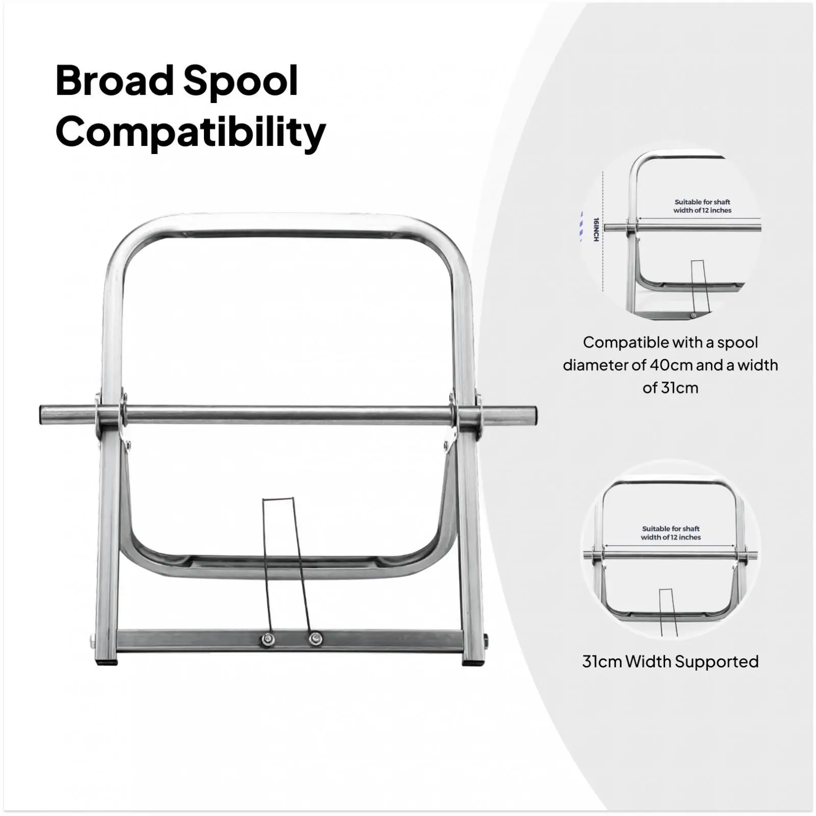 Steel Wire Spool Rack Foldable Spool Holder Wire Rack Multipurpose Wire Dispenser Single Axle Cord Storage Reel