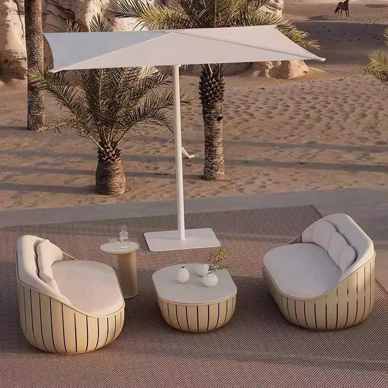 Outdoor sofa combination, swing hanging basket aluminum alloy waterproof hotel homestay balcony courtyard villa open