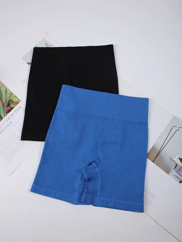 SVOKOR-pantalones cortos de canalé para mujer, mallas elásticas transpirables, sin costuras, para entrenamiento, ropa informal