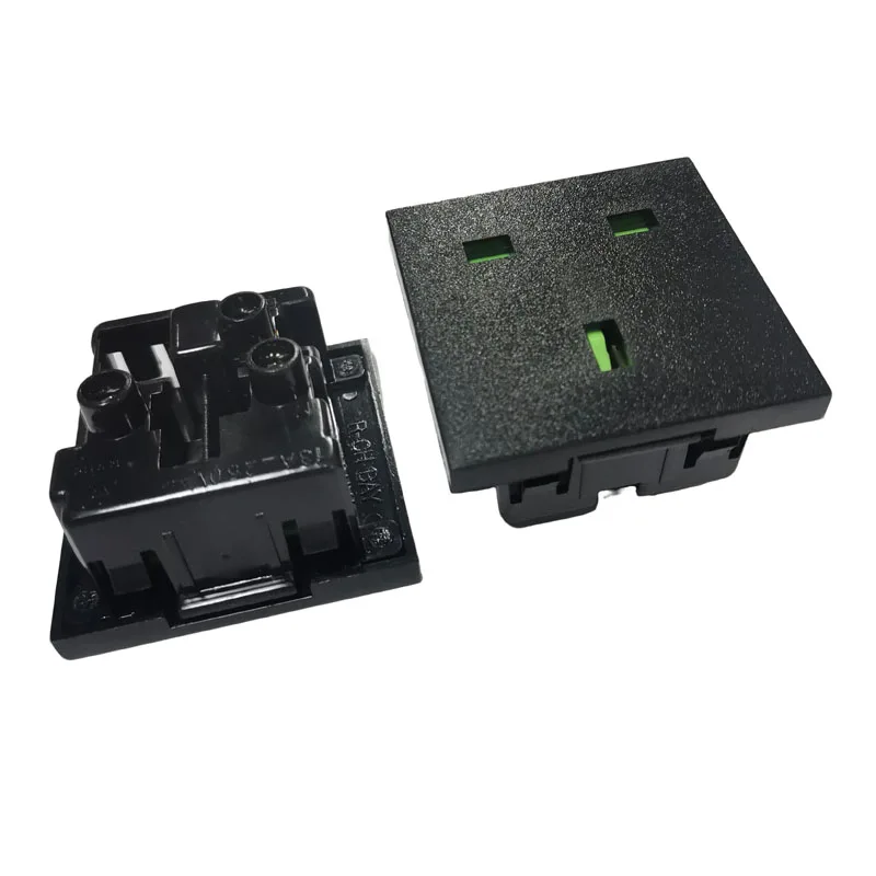 Black 13A 250V European Desktop Module British HK Singapore AC Power Socket UK Type BS 1363 Panel Mount Power Receptacle