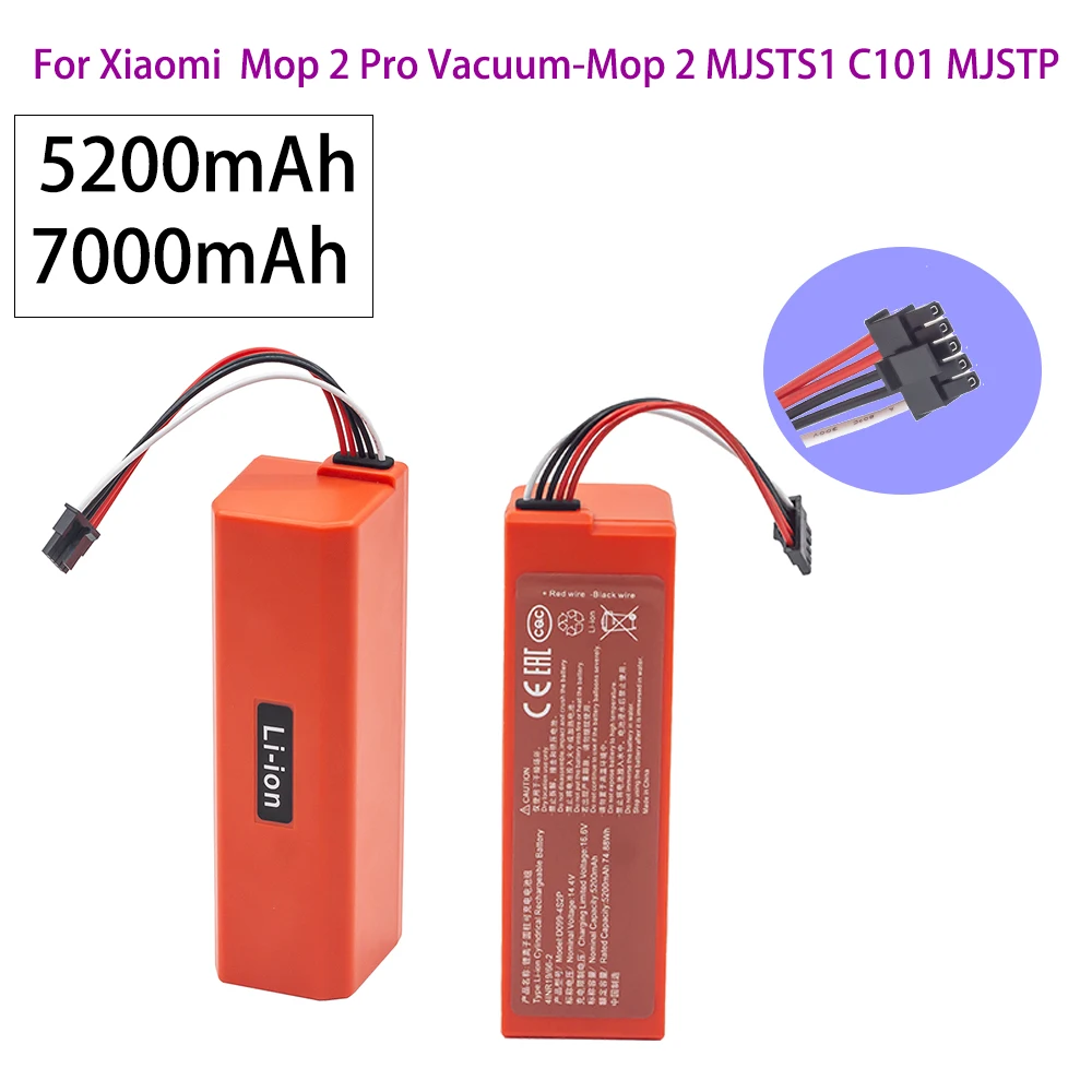 14.4V 5200mAh 18650 lithium battery Suitable for Xiaomi Robot Pro vacuum mop 2 MJSTS1 C101 MJSTP new D099-4S2P