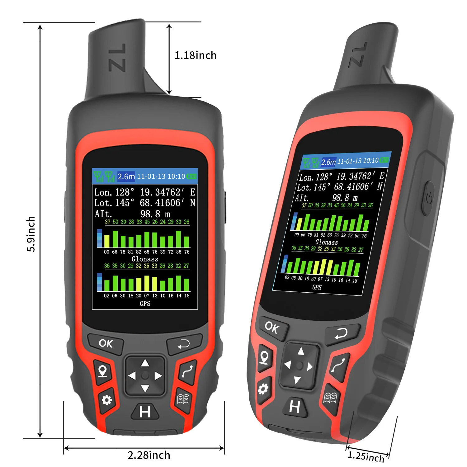 أداة قياس منطقة الأرض Heipoe ZL166 عالية الدقة متعددة الوظائف محمولة باليد GPS مع شاشة LCD