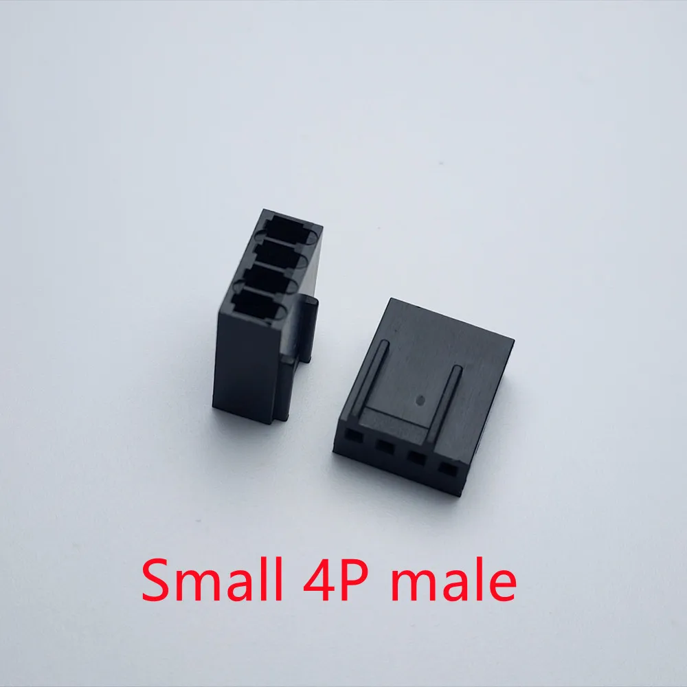 200PCS/1LOT Black Small 3+1P 4P Male/Female for PC Computer ATX 2540 Fan Power Connector Plastic Shell Housing