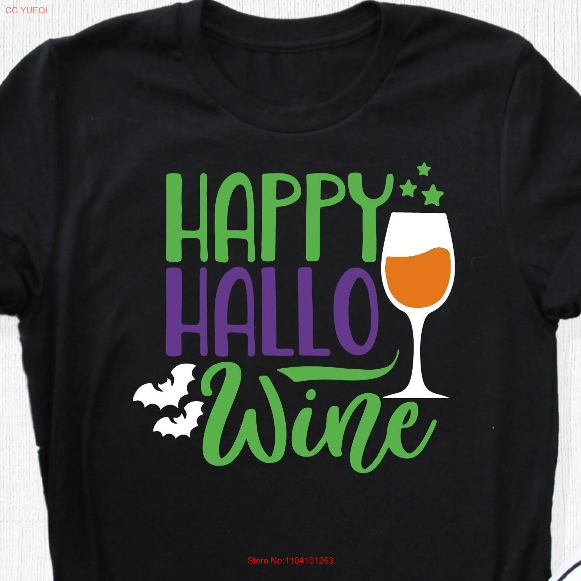 Happy Hallo Wine T Shirt Hallowine Funny Halloween Costume s Adult long or short sleeves