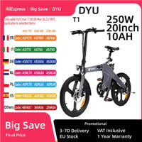DYU T1 Electric Bike 250W Brushless Motor 36V10AH Lithium Battery Magnesium Alloy E-bike Adult 20-in Tire Fold Electric Bicycle