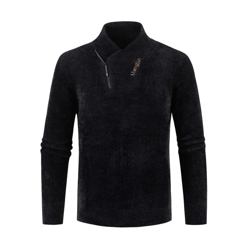 

Thicken Winter Warm 2023 Autumn Mink Sweaters Fashion Casual Elegant Men's Kintted Pullover Trendy Luxury Design Turtleneck