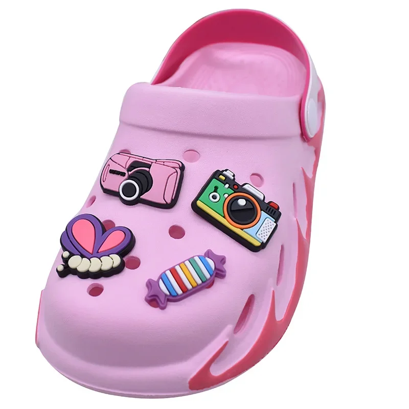 New Cartoon shoe Charms Accessories camera PVC Shoe Decoration For clog accessories party All Saints Day Gifts