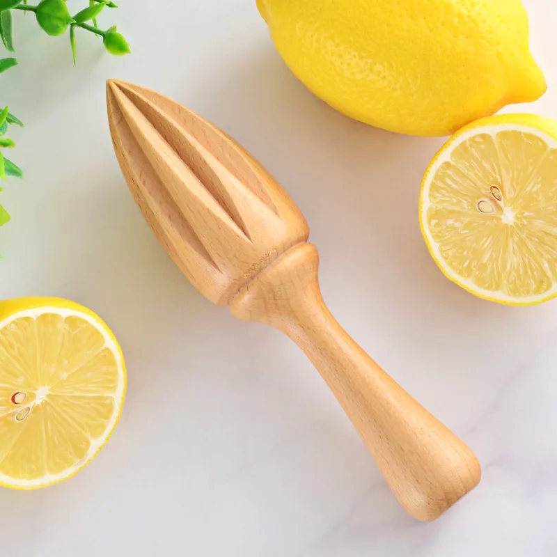 

Manual Beech Wooden Squeezer Unpainted Solid Lemon Cone Kitchen Baking Supplies Natural Juice Squeezer Tool