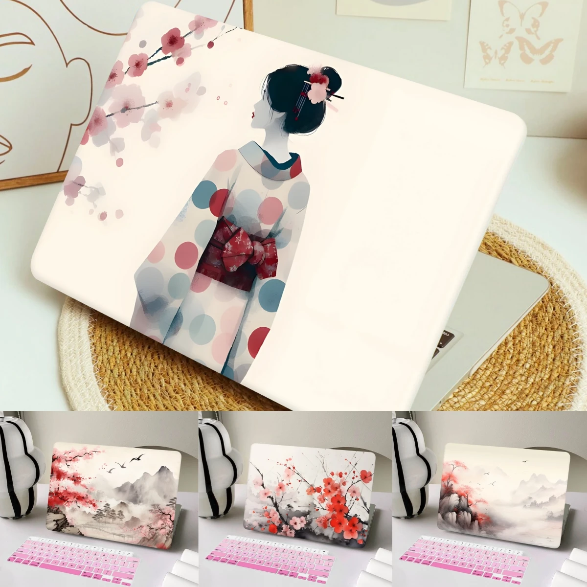 

Retro Japanese Lady print hard case for Macbook Pro case M4 M3 M2 M1 Air13.6 inch A3113 A3114 A2681 A2337 M1 Pro case 13.3 A2338