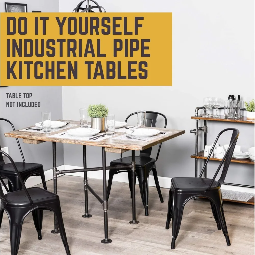 Industrial Dining Table Base 30" Height Pipe Table Base for Home Office, Basement, Study, Solitaire Design