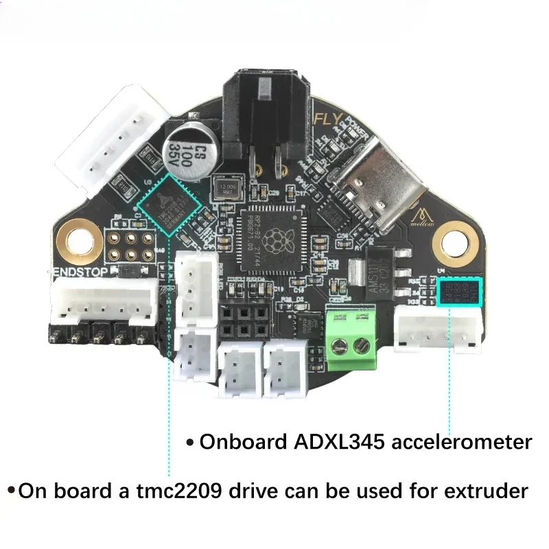 FLY 3D-принтер USB-плата головки инструмента для материнской платы Gemini, совместимой с KlIpper и Raspberry Pi