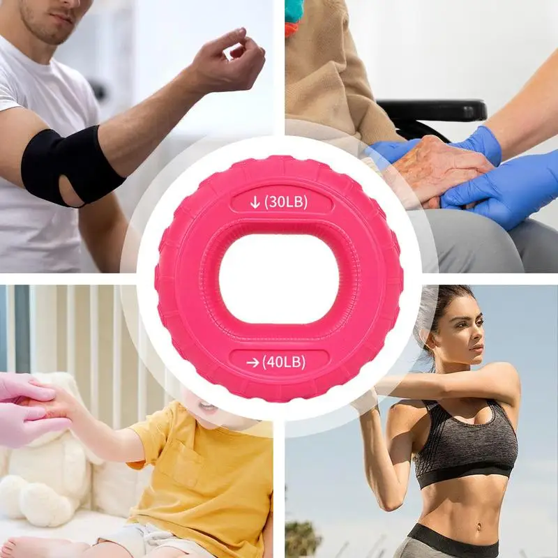 Double Strength Silicone Hand Trainer Carpal Expander Grip Finger Strength Power Gripper Gripping Ring Stress Relief For Home