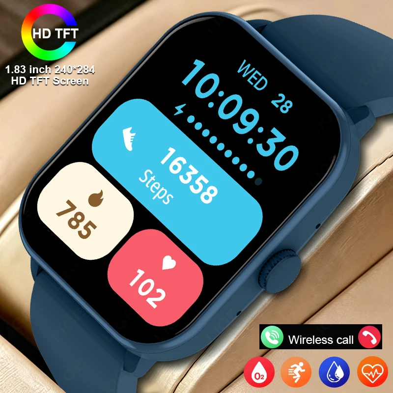 LIGE Bluetooth Call Smart Watch For iOS Android Men Women Heart Rate SpO2 Blood Pressure Sleep Monitor Multi-Function Smartwatch