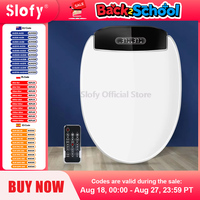 Smart Toilet Cover Bidet Toilet Seat Remote Control Black LED Nightlight Elongated Air Dryer Multiple Spray Modes Nozzle