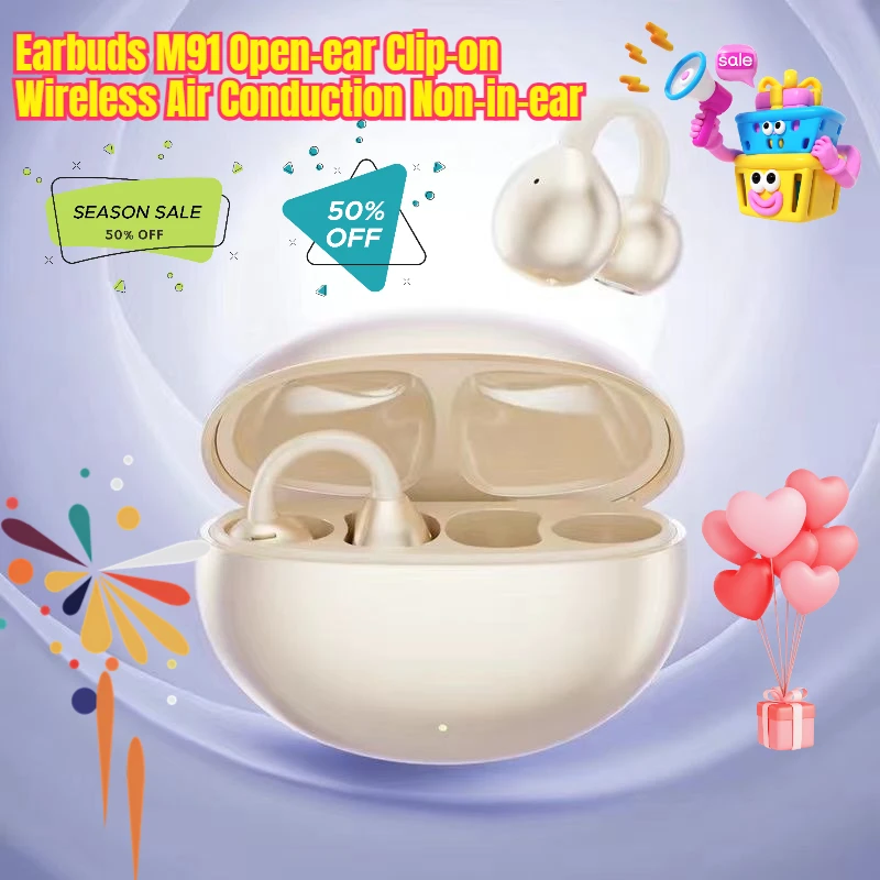 

AI Translated Bluetooth Earbuds M91 Open-ear Clip-on Wireless Air Conduction Non-in-ear