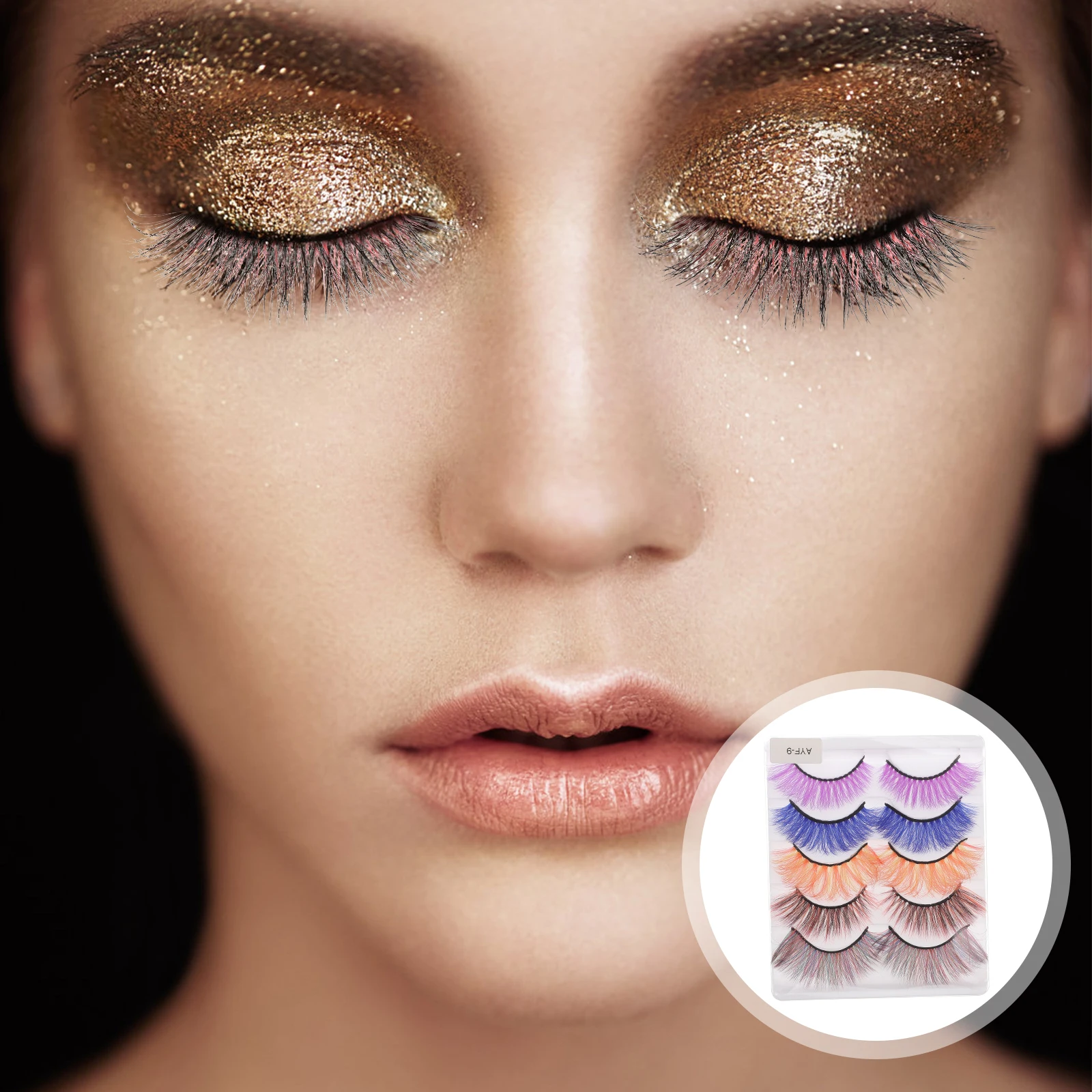 

Colorful Eyelashes False Realistic Natural 3D Makeup Party Fancy Dress Halloween Cosplay Club Prom Photo Sexy Fake Lashes
