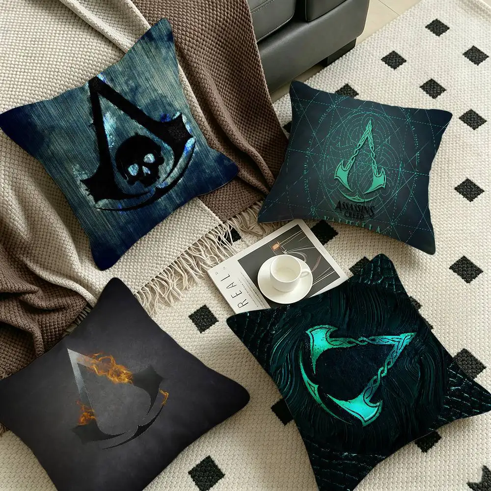Game A-Assassin-S-Creed Logo Pillow Gift Home Office Decoration Bedroom Sofa Car Cushion Cover case 45x45
