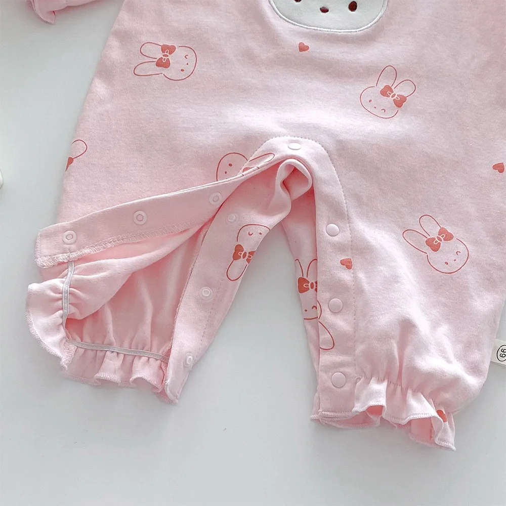 Baby Rompers Long Sleeve Cotton Cute Animal  Print Peter Pan Collar Infant Jumpsuit Princess 1st Birthday Baby Girls Clothes