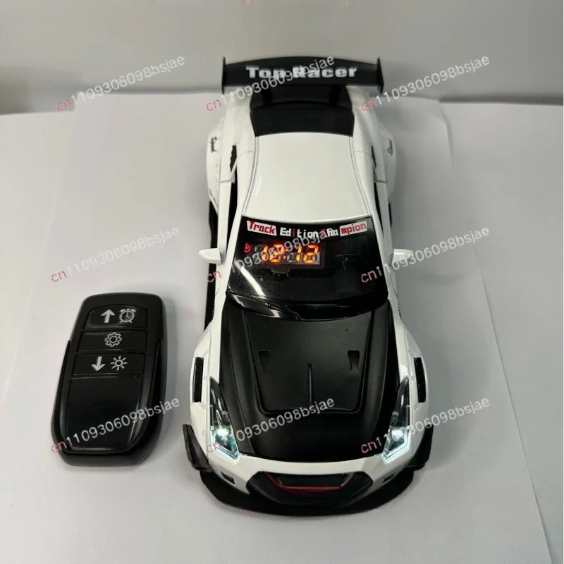 creative portable tide play GTR alloy supercar alarm clock with spray engine sound