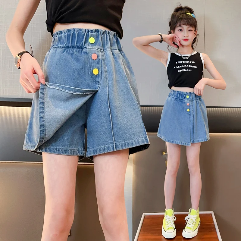 

Girls Summer Thin Denim orts Junior High School Students Fem Summer Clothing Internet Celebri Hot Pants Skirt Pants